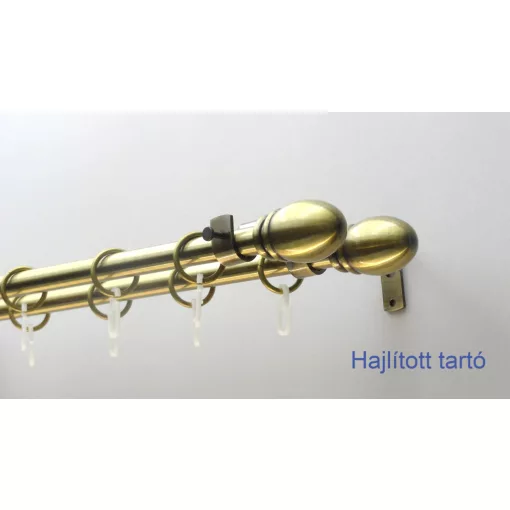 Fém karnisszett "Jogar" - kétsoros, antik réz, 120 cm, ᴓ16 mm