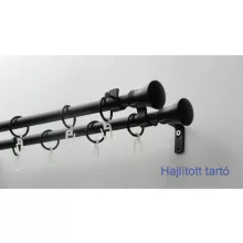 Fém karnisszett "Klasszik" - kétsoros, fekete, 200 cm, ᴓ16 mm