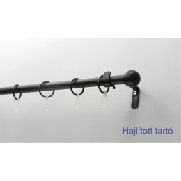   Fém karnisszett "Kis Gömb" - egysoros, fekete, 120 cm, ᴓ16 mm