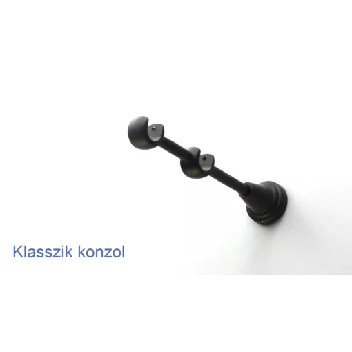 Fém karnisszett "Kupak" - kétsoros, fekete, 120 cm, ᴓ16 mm