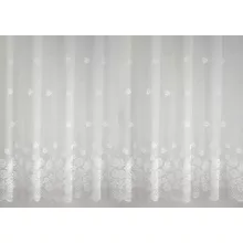 6635 - bordűrös, fehér jacquard, virágmintával, max. 185 cm magas