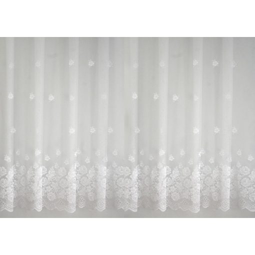 6635 - bordűrös, fehér jacquard, virágmintával, max. 185 cm magas