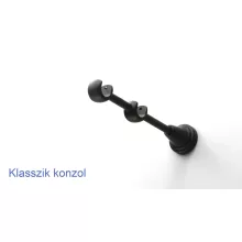 Fém karnisszett "Klasszik" - kétsoros, fekete, 120 cm, ᴓ16 mm