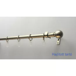   Fém karnisszett "Glóbusz" - egysoros, matt króm, 120 cm, ᴓ16 mm