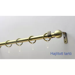   Fém karnisszett "Kis Gömb" - egysoros, antik réz, 120 cm, ᴓ16 mm