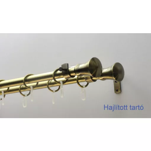 Fém karnisszett "Klasszik" - kétsoros, antik réz, 120 cm, ᴓ16 mm
