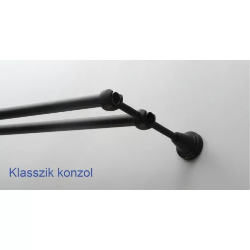 Fém karnisszett "Rúzs" - kétsoros, fekete, 120 cm, ᴓ16 mm