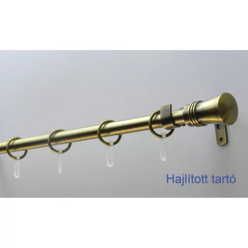 Fém karnisszett "Bordás Klasszik" - egysoros, antik réz, 240 cm, ᴓ16 mm