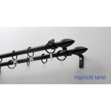 Fém karnisszett "Jégcsap" - kétsoros, fekete, 120 cm, ᴓ16 mm