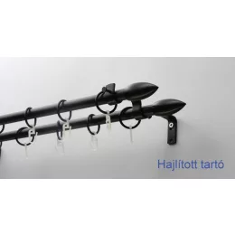  Fém karnisszett "Jégcsap" - kétsoros, fekete, 120 cm, ᴓ16 mm