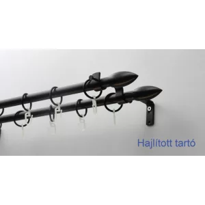  Fém karnisszett "Jégcsap" - kétsoros, fekete, 120 cm, ᴓ16 mm