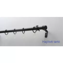   Fém karnisszett "Kupak" - egysoros, fekete, 120 cm, ᴓ16 mm