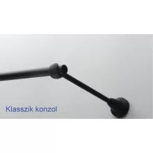 Fém karnisszett "Kupak" - egysoros, fekete, 120 cm, ᴓ16 mm