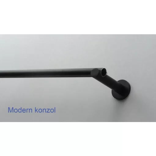 Fém karnisszett "Kupak" - egysoros, fekete, 120 cm, ᴓ16 mm