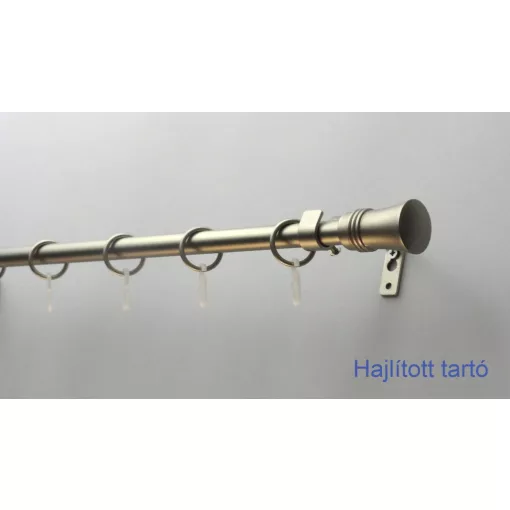 Fém karnisszett "Bordás Klasszik" - egysoros, matt króm, 240 cm, ᴓ16 mm