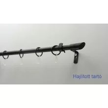 Fém karnisszett "Rúzs" - egysoros, fekete, 240 cm, ᴓ16 mm