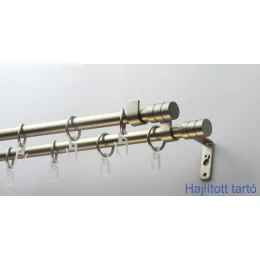   Fém karnisszett "Henger" - kétsoros, matt króm, 120 cm, ᴓ16 mm