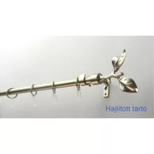 Fém karnisszett "Levelek" - egysoros, matt króm, 240 cm, ᴓ16 mm