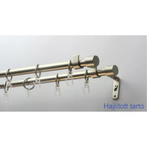   Fém karnisszett "Kupak" - kétsoros, matt króm, 120 cm, ᴓ16 mm