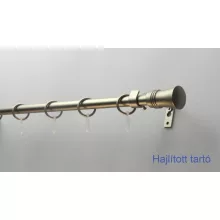 Fém karnisszett "Bordás Klasszik" - egysoros, matt króm, 200 cm, ᴓ16 mm