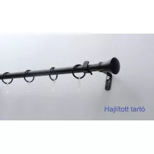 Fém karnisszett "Klasszik" - egysoros, fekete, 200 cm, ᴓ16 mm