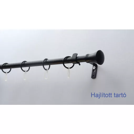 Fém karnisszett "Klasszik" - egysoros, fekete, 200 cm, ᴓ16 mm