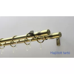   Fém karnisszett "Cilinder" - kétsoros, antik réz, 120 cm, ᴓ16 mm
