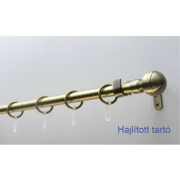   Fém karnisszett "Glóbusz" - egysoros, antik réz, 120 cm, ᴓ16 mm
