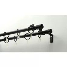 Fém karnisszett "Henger" - kétsoros, fekete, 160 cm, ᴓ16 mm