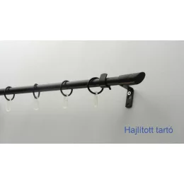   Fém karnisszett "Rúzs" - egysoros, fekete, 120 cm, ᴓ16 mm