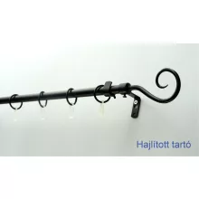 Fém karnisszett "Pásztorbot" - egysoros, fekete, 240 cm, ᴓ16 mm