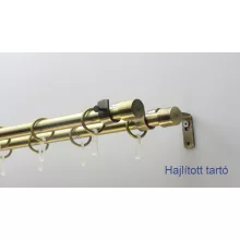 Fém karnisszett "Kupak" - kétsoros, antik réz, 120 cm, ᴓ16 mm