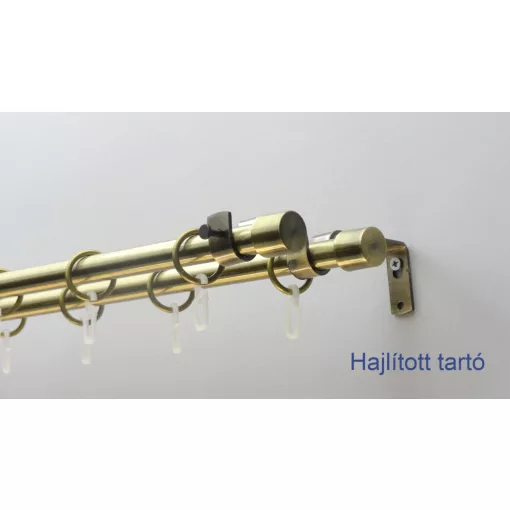 Fém karnisszett "Kupak" - kétsoros, antik réz, 120 cm, ᴓ16 mm