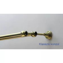Fém karnisszett "Kupak" - kétsoros, antik réz, 120 cm, ᴓ16 mm