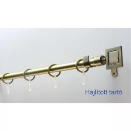   Fém karnisszett "Négyzet" - egysoros, antik réz, 120 cm, ᴓ16 mm