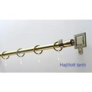   Fém karnisszett "Négyzet" - egysoros, antik réz, 120 cm, ᴓ16 mm