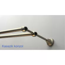 Fém karnisszett "Cilinder" - kétsoros, matt króm, 120 cm, ᴓ16 mm
