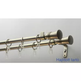   Fém karnisszett "Bordás Klasszik" - kétsoros, matt króm, 120 cm, ᴓ16 mm
