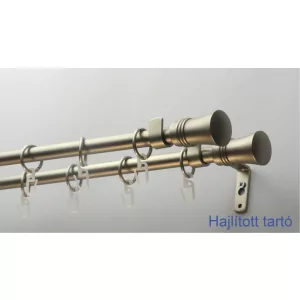   Fém karnisszett "Bordás Klasszik" - kétsoros, matt króm, 120 cm, ᴓ16 mm