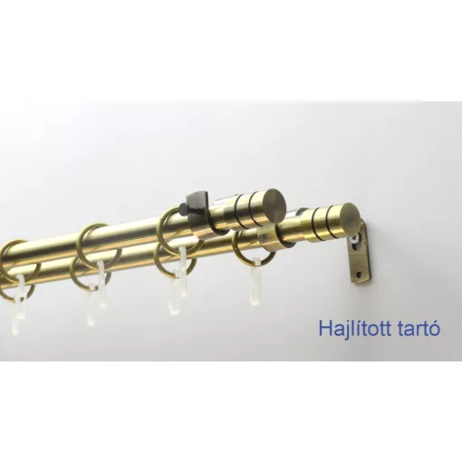 Fém karnisszett "Henger" - kétsoros, antik réz, 120 cm, ᴓ16 mm