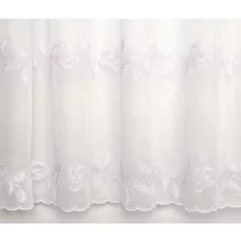H2/527 02 - törtfehér, hímzett, virágmintás voile, max. 175 cm magas