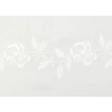 H2/527 02 - törtfehér, hímzett, virágmintás voile, max. 175 cm magas