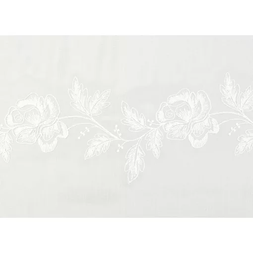H2/527 02 - törtfehér, hímzett, virágmintás voile, max. 175 cm magas