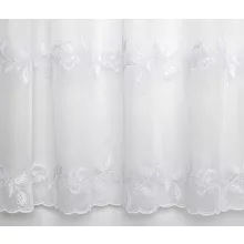 H2/527 01 - fehér, hímzett, virágmintás voile, max. 275 cm magas