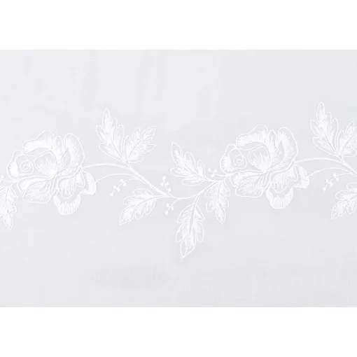 H2/527 01 - fehér, hímzett, virágmintás voile, max. 275 cm magas