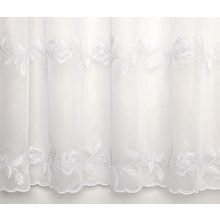 H2/527 02 - törtfehér, hímzett, virágmintás voile, max. 275 cm magas