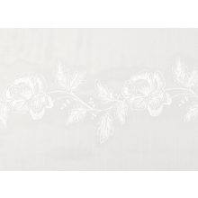 H2/527 02 - törtfehér, hímzett, virágmintás voile, max. 275 cm magas