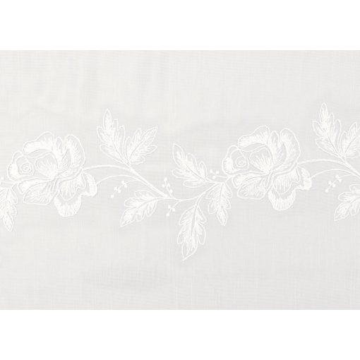 H2/527 02 - törtfehér, hímzett, virágmintás voile, max. 275 cm magas