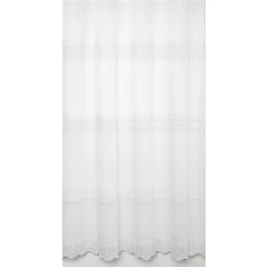   H3/1178 01 - fehér, hímzett voile, klasszikus mintával, max. 275 cm magas