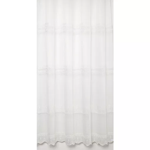H3/1178 02 - natúr, hímzett voile, klasszikus mintával, max. 275 cm magas